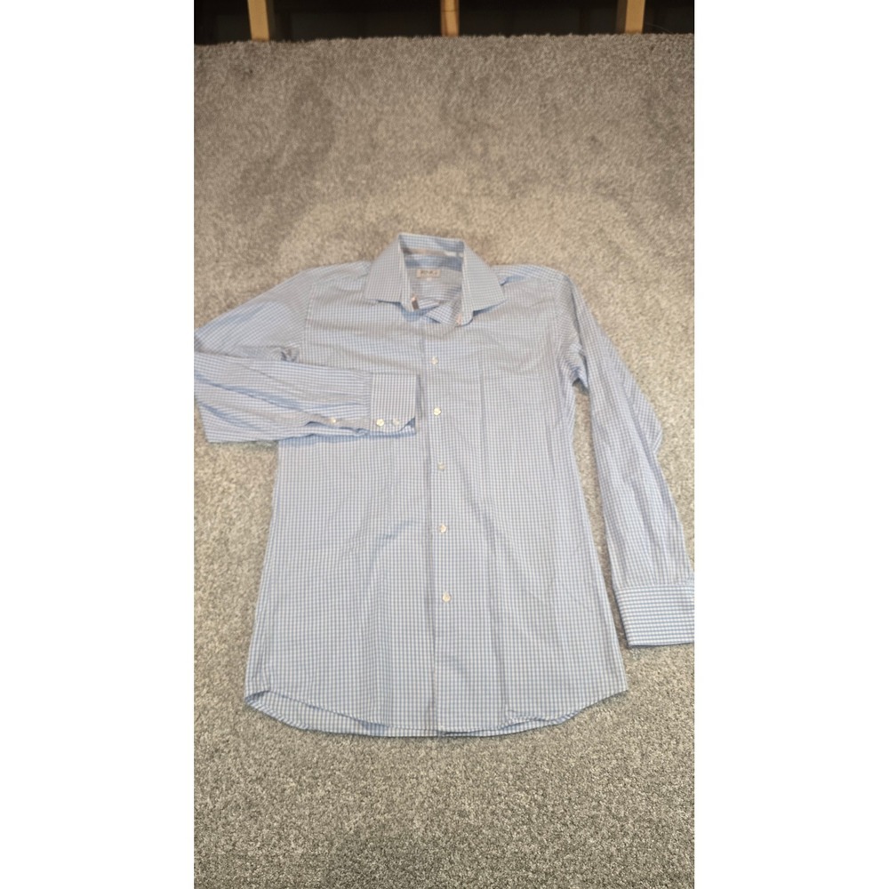RNG Collection Mens Small Blue White Gingham Long Sleeve Button Down Shirt
